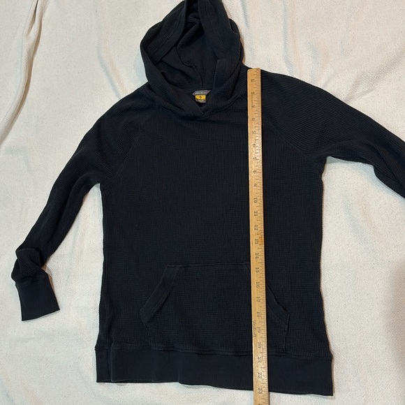 Eddie Bauer Waffle-Knit Hoodie  Black  (S) - Picture 2 of 6